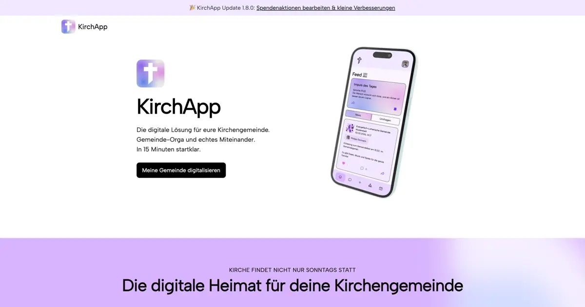 KirchApp - Das moderne System für digitale Gemeindearbeit.