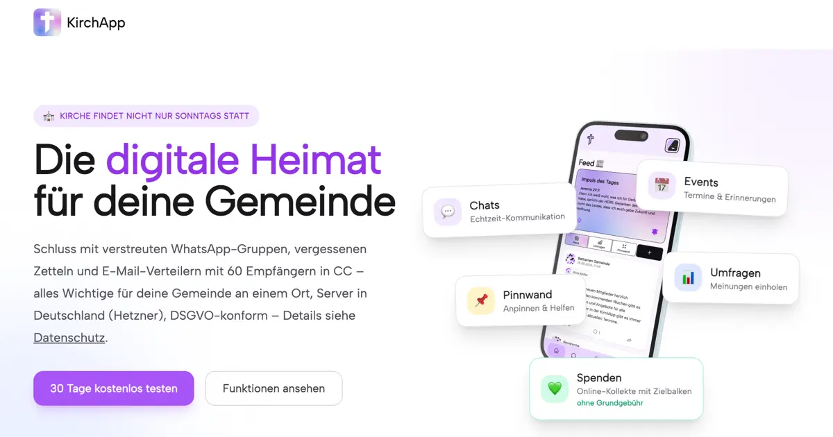 KirchApp - Das moderne System für digitale Gemeindearbeit.