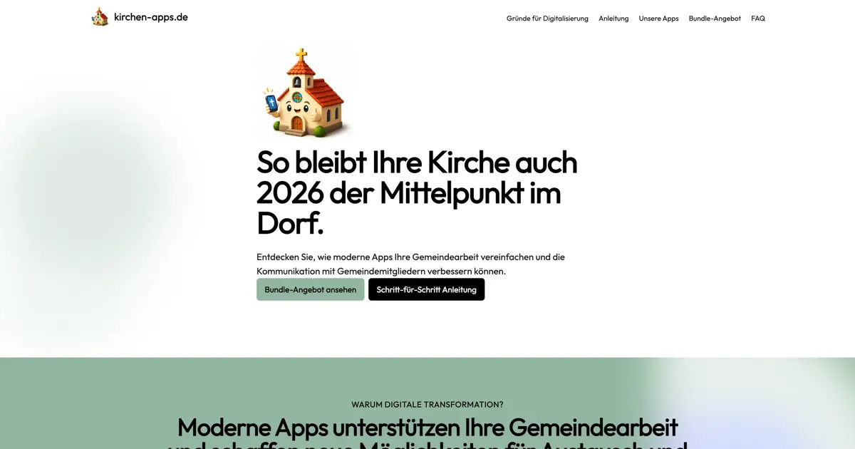 kirchen-apps.de - Digitale Lösungen für Kirchengemeinden.