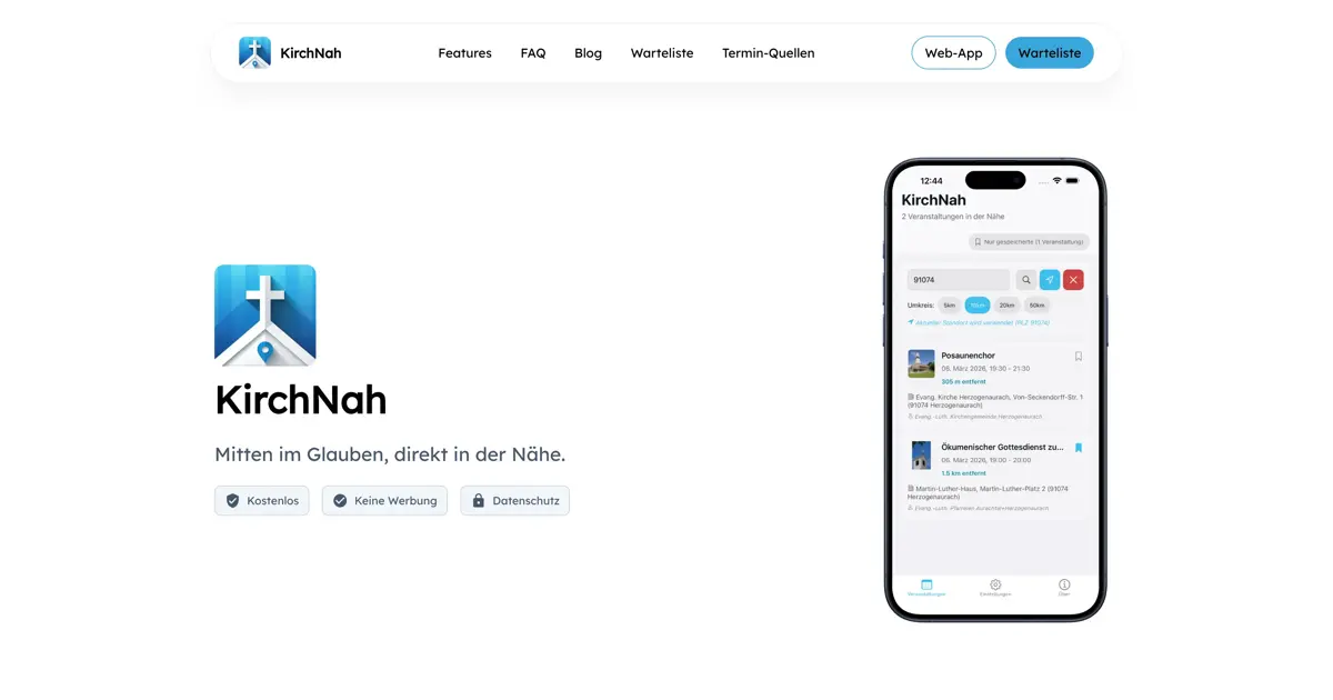 KirchNah - Gottesdienste in deiner Nähe