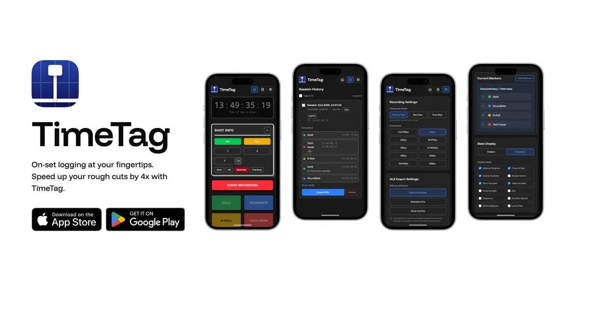 TimeTag - On-set logging at your fingertips.